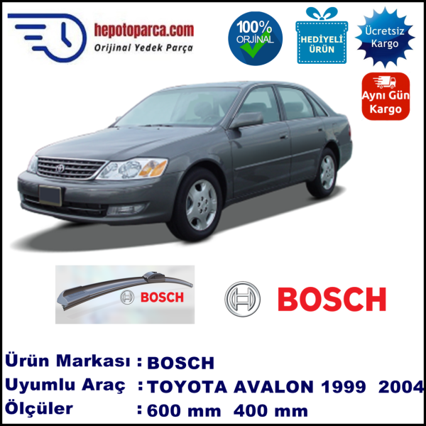 TOYOTA Avalon  09.1999-08.2004, 600 / 400 mm. BOSCH AEROECO Aparatlı Muz Silecek