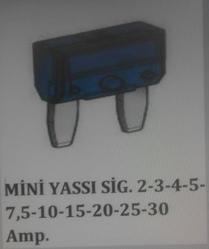 MTA-1-02-88 MTA MİNİ YASSI SİGORTA MTA 25 AMP 06.00160 BEYAZ 25 A