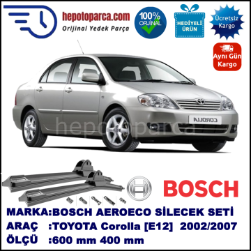 TOYOTA Corolla [E12] 10.2002-07.2007, 600 / 400 mm. BOSCH AEROECO Aparatlı Muz Silecek