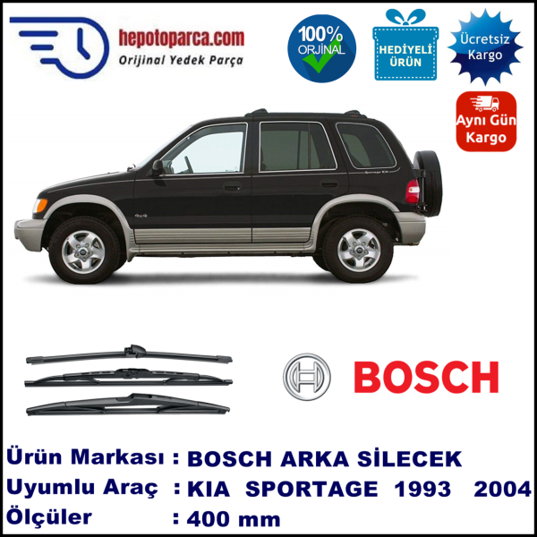 KIA Sportage [JA] 400 mm 05.1993-08.2004 BOSCH Arka Silecek
