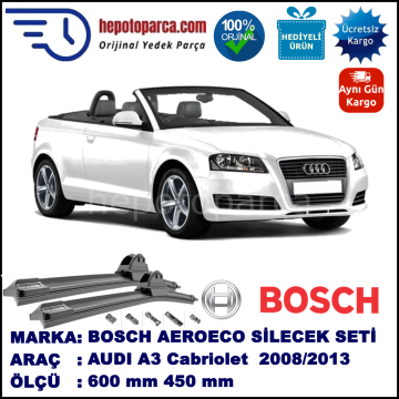 AUDI A3 Cabriolet [8P7] 04.2008-..., 600 / 450 mm. BOSCH AEROECO Aparatlı Muz Silecek