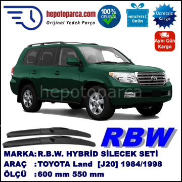 TOYOTA Land Cruiser [J20] 09.07-... 600 / 550 mm. RBW Hybrid Silecek Seti. U Kanca Uyumlu Hibrit