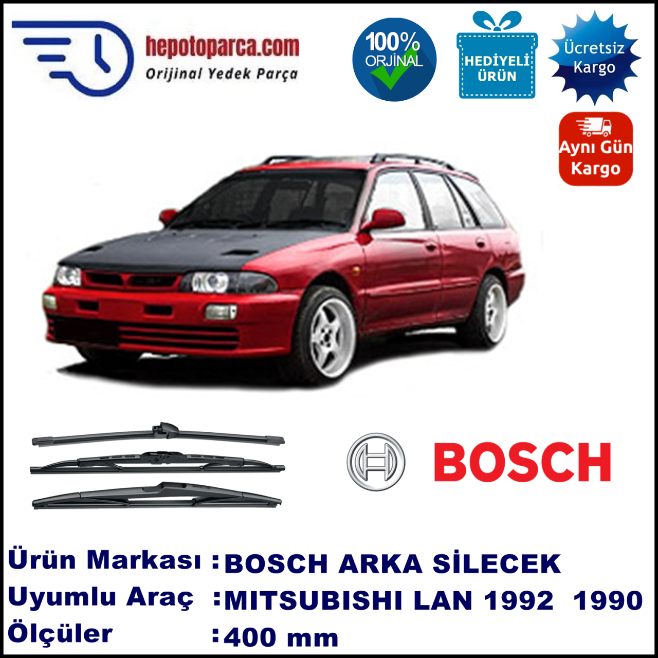 MITSUBISHI Lancer Station Wagon [CA/CB/CD] 400 mm 06.1992-09.2000 BOSCH Arka Silecek