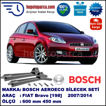 FIAT Bravo [198] 03.2007-..., 600 / 450 mm. BOSCH AEROECO Aparatlı Muz Silecek