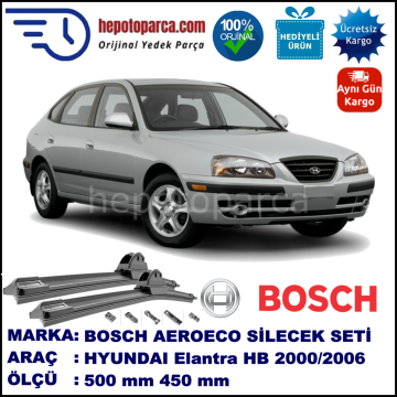 HYUNDAI Elantra Hatchback [XD] 06.2000-..., 500 / 450 mm. BOSCH AEROECO Aparatlı Muz Silecek