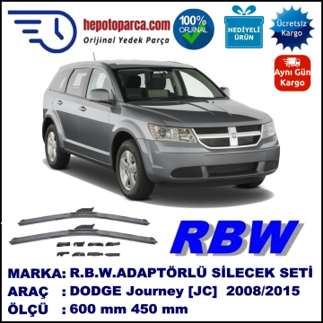 DODGE Journey [JC] 05.2008-..., 600 / 450 mm.  RBW  ADAPTÖRLÜ MUZ SİLECEK SETİ