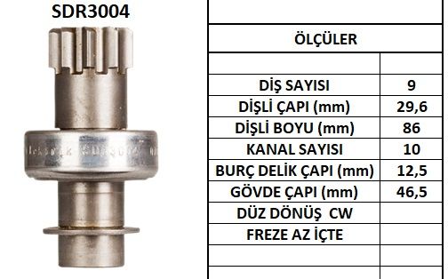 SDR3004  MARS DISLISI-9DIS  DAIHATSU-HONDA AC CORD-TOYOTACARINA,CELICA,COROLLA,CORONA,CROWN,SPRINTER