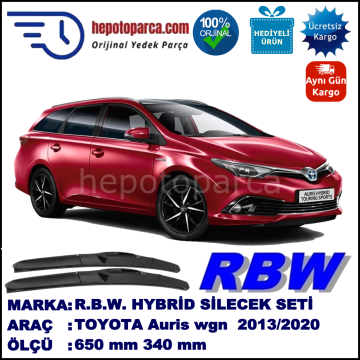 TOYOTA Auris Touring Sports [E18] 07.13-... 650 / 340 mm. RBW Hybrid Silecek Seti. U Kanca Uyumlu Hibrit