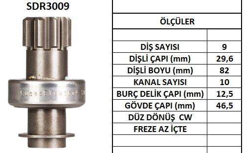 SDR3009  MARS DISLISI-9DIS  TOYOTA CARINA,CEL ICA,COROLLA,CORONA,SPRINTER