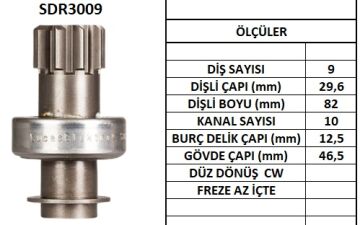 SDR3009  MARS DISLISI-9DIS  TOYOTA CARINA,CEL ICA,COROLLA,CORONA,SPRINTER