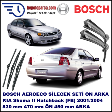 KIA Shuma II Hatchback [FB] 01,2001-08,2004 Bosch Aeroeco Ön ve Arka Silecek Takımı