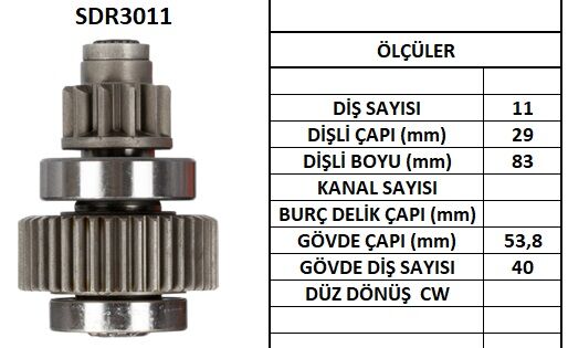 SDR3011  MARS DISLISI-11DIS CHRYSLER - TOYOTA  KISA FREZE