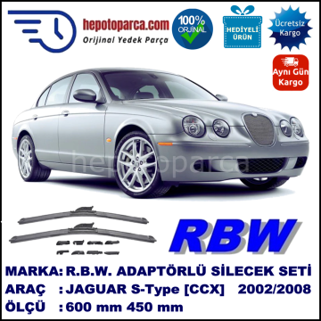 JAGUAR S-Type [CCX] 10.2001-03.2008, 600 / 450 mm.  RBW  ADAPTÖRLÜ MUZ SİLECEK SETİ