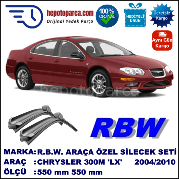 CHRYSLER 300 [LX] 09.04-08.10 550 / 550 mm. RBW Muz Silecek Seti  2'li Takım. U Kanca Uyumludur.