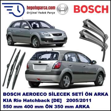 KIA Rio Hatchback [DE] 03,2005-09,2011 Bosch Aeroeco Ön ve Arka Silecek Takımı