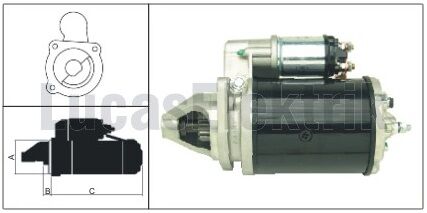 LUCAS 27539       MARŞ MOTORU HİDROMEK MF 278  DODGE 950 250 MASSEY FERGUSON