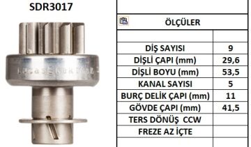 SDR3017  MARS DISLISI-9DIS JOHN DEERE-SUBARU- SUZUKI SIK FRZ