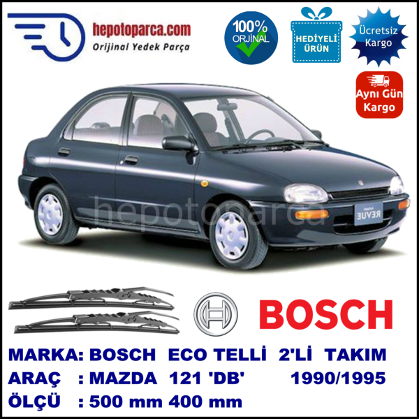 MAZDA 323 [BF] 08.85-06.94 450 / 450 mm. BOSCH ECO Telli Silecek 2'li Takım