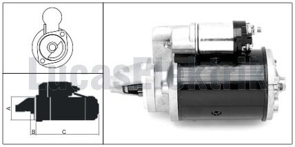 LUCAS 61924013  MARŞ MOTORU BAŞAK MOTOR  12V 2,5 KW 11 DİŞ