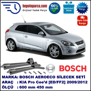 KIA Pro Cee’d [ED/FF2] 07.2009-12.2012, 600 / 450 mm. BOSCH AEROECO Aparatlı Muz Silecek