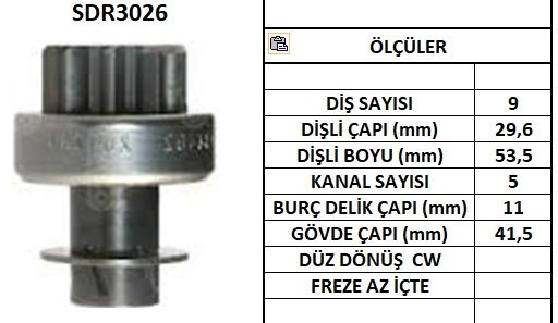 SDR3026  MARS DISLISI-9DIS TOYOTA 4K,5K