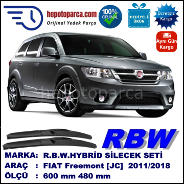 FIAT Freemont [JC] 06.11-... 600 / 480 mm. RBW Hybrid Silecek Seti. U Kanca Uyumlu Hibrit