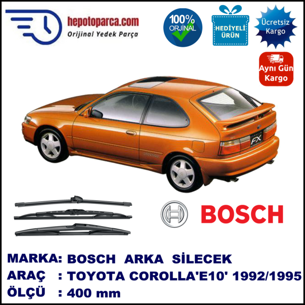 TOYOTA Corolla Liftback [E10] 400 mm 05.1992-05.1995 BOSCH Arka Silecek