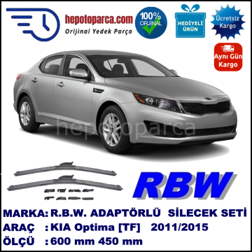 KIA Optima [TF] 09.2011-..., 600 / 450 mm.  RBW  ADAPTÖRLÜ MUZ SİLECEK SETİ