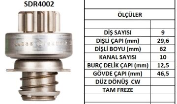 SDR4002  MARS DISLISI-9DIS  NISSAN-DATSUN BLU EBIRD 1.6,1.8LAUREL 2.4,PATROL 2.8,4.0