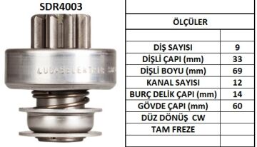 SDR4003  MARS DISLISI-9DIS ISUZU KAMYONET-HIT ACHI JEEPISUZU FORKLIFT DUZ FRZ