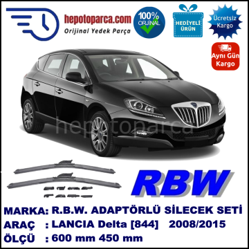 LANCIA Delta [844] 07.2008-..., 600 / 450 mm.  RBW  ADAPTÖRLÜ MUZ SİLECEK SETİ