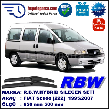 FIAT Scudo [222..] 10.95-01.07 650 / 500 mm. RBW Hybrid Silecek Seti. U Kanca Uyumlu Hibrit