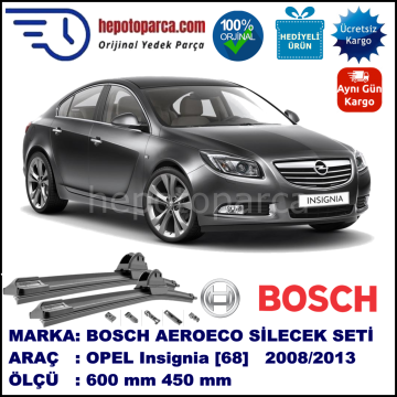 OPEL Insignia [68] 09.2008-..., 600 / 450 mm. BOSCH AEROECO Aparatlı Muz Silecek