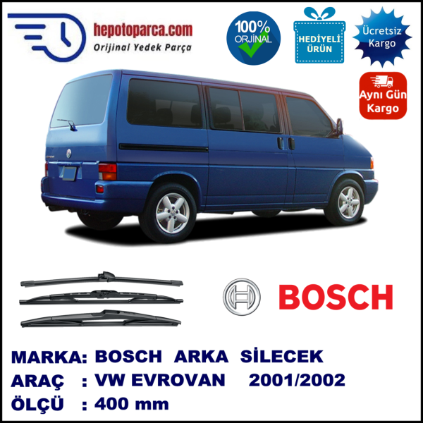 VW Eurovan [70] 400 mm 10.2002-08.2001 BOSCH Arka Silecek