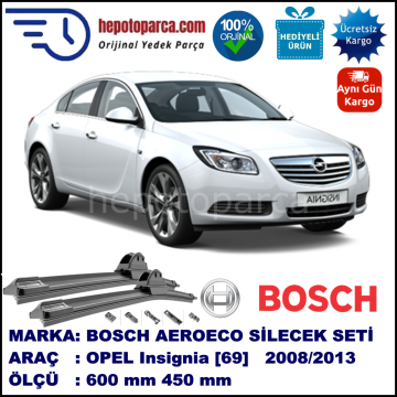 OPEL Insignia [69] 09.2008-..., 600 / 450 mm. BOSCH AEROECO Aparatlı Muz Silecek