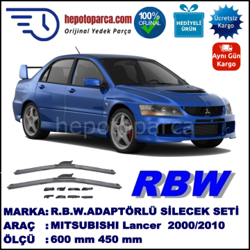 MITSUBISHI Lancer [CS/CT] 12.2000-04.2010, 600 / 450 mm.  RBW  ADAPTÖRLÜ MUZ SİLECEK SETİ