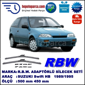 SUZUKI Swift Hatchback [EA] 01.1989-09.1995, 500 / 450 mm.  RBW  ADAPTÖRLÜ MUZ SİLECEK SETİ