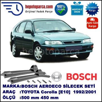 TOYOTA Corolla [E10; E11] 05.1992-09.2001, 500 / 450 mm. BOSCH AEROECO Aparatlı Muz Silecek