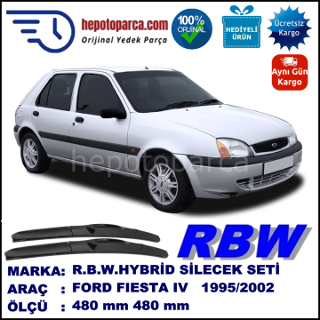 FORD Fiesta IV [96] 10.95-12.02 480 / 480 mm. RBW Hybrid Silecek Seti. U Kanca Uyumlu Hibrit