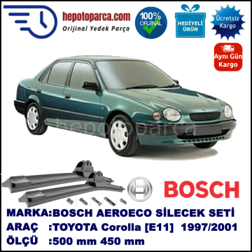 TOYOTA Corolla Sedan [E11] 04.1997-09.2001, 500 / 450 mm. BOSCH AEROECO Aparatlı Muz Silecek
