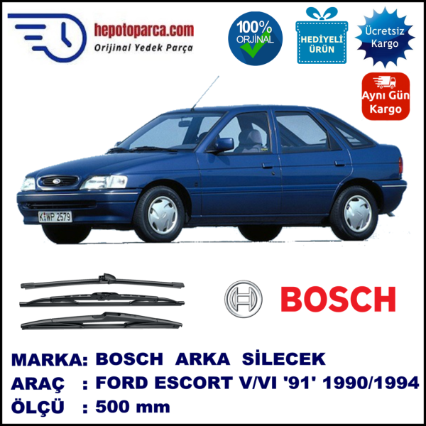 FORD Escort V/VI [91] 500 mm 08.1990-12.1994 BOSCH Arka Silecek