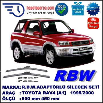 TOYOTA RAV4 Cabrio [A1] 11.1995-08.2000, 500 / 450 mm.  RBW  ADAPTÖRLÜ MUZ SİLECEK SETİ