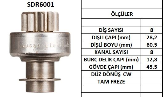 SDR6001  MARS DISLISI-8DIS HYUNDAI-KIA-MAZDA- MITSUBISHI-NISSAN DATSUN UZUN FRZ.