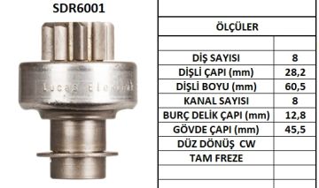 SDR6001  MARS DISLISI-8DIS HYUNDAI-KIA-MAZDA- MITSUBISHI-NISSAN DATSUN UZUN FRZ.