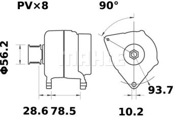 MG 623 Z1660 28V 55A LETRİKA MAHLE ISKRA MG623 72735622 11204920500   3838922094312 320/08678