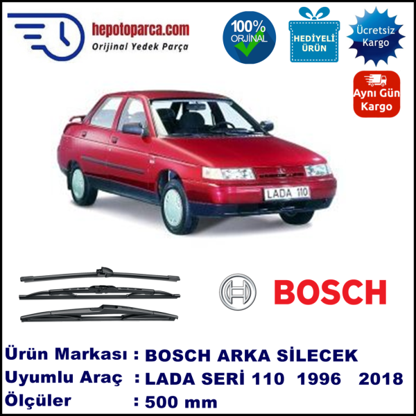 LADA Serie 110  500 mm 01.1996-... BOSCH Arka Silecek