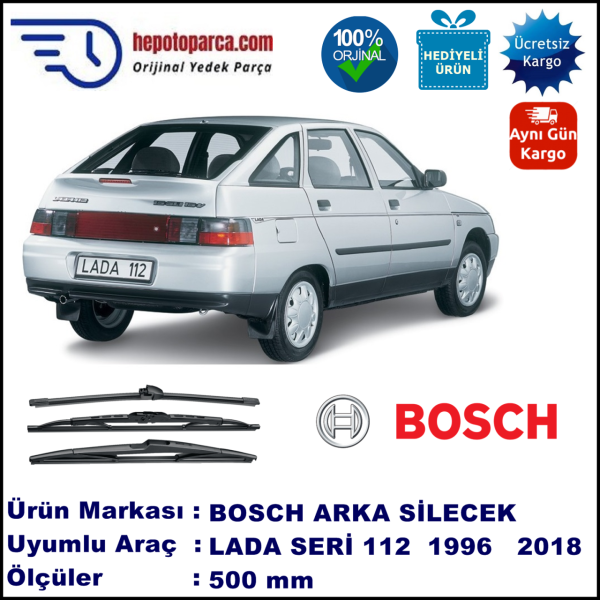 LADA Serie 112  500 mm 01.1996-... BOSCH Arka Silecek