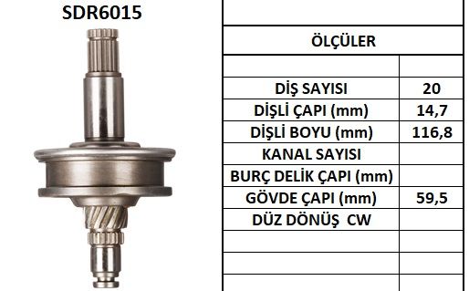 SDR6015  MARS DISLISI-20DIS  MAZDA 2200 PICKU P - MITSUBISHICANTER 2000 - NISSAN 3300,3500