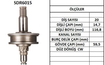 SDR6015  MARS DISLISI-20DIS  MAZDA 2200 PICKU P - MITSUBISHICANTER 2000 - NISSAN 3300,3500