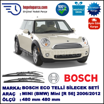 MINI (BMW) Mini [R 56] 11.06-04.12 480 / 480 mm. BOSCH ECO Telli Silecek 2'li Takım